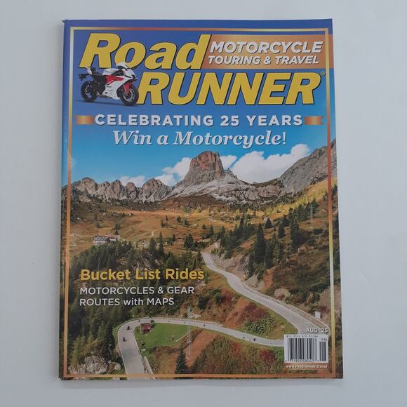 RoadRUNNER Motorcycle Touring Travel Magazine Aug 2025 Bucket List Rides - Picture 1 of 2